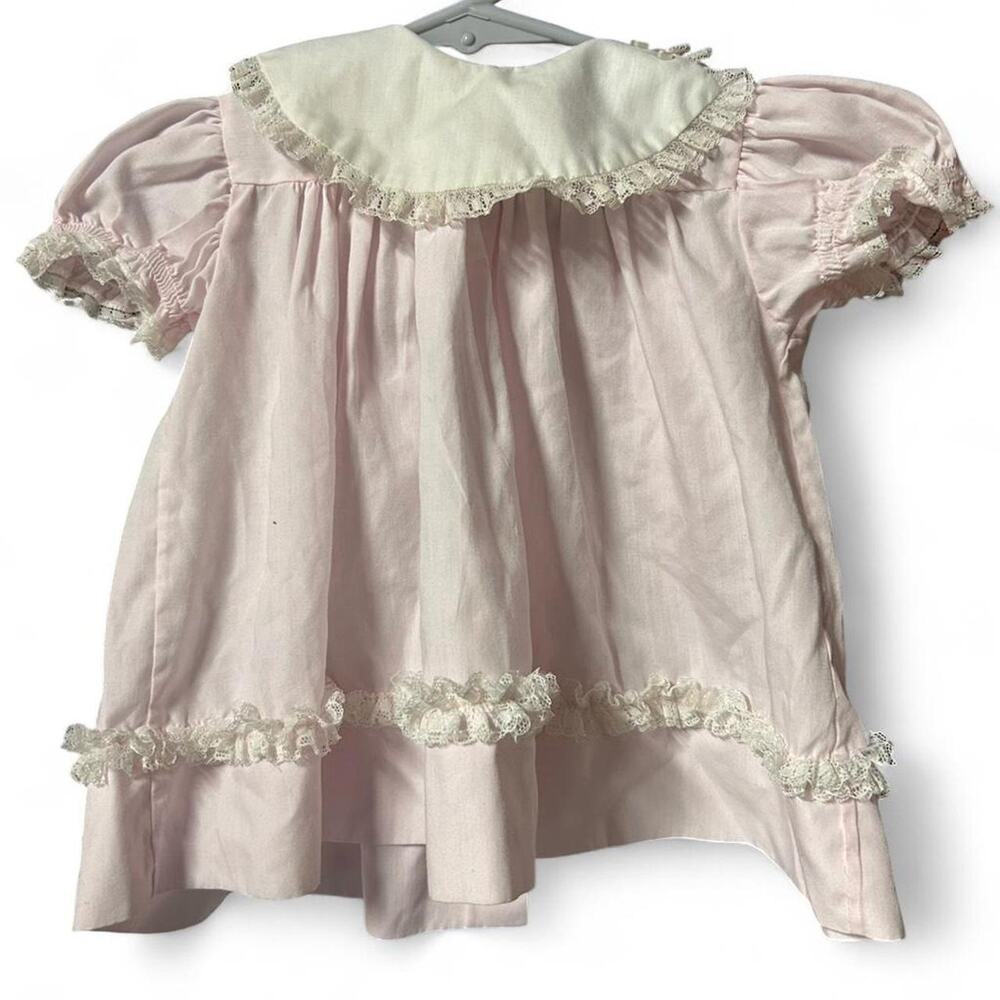 6-12 months vintage antique 1960s babydoll style dress with ruffles